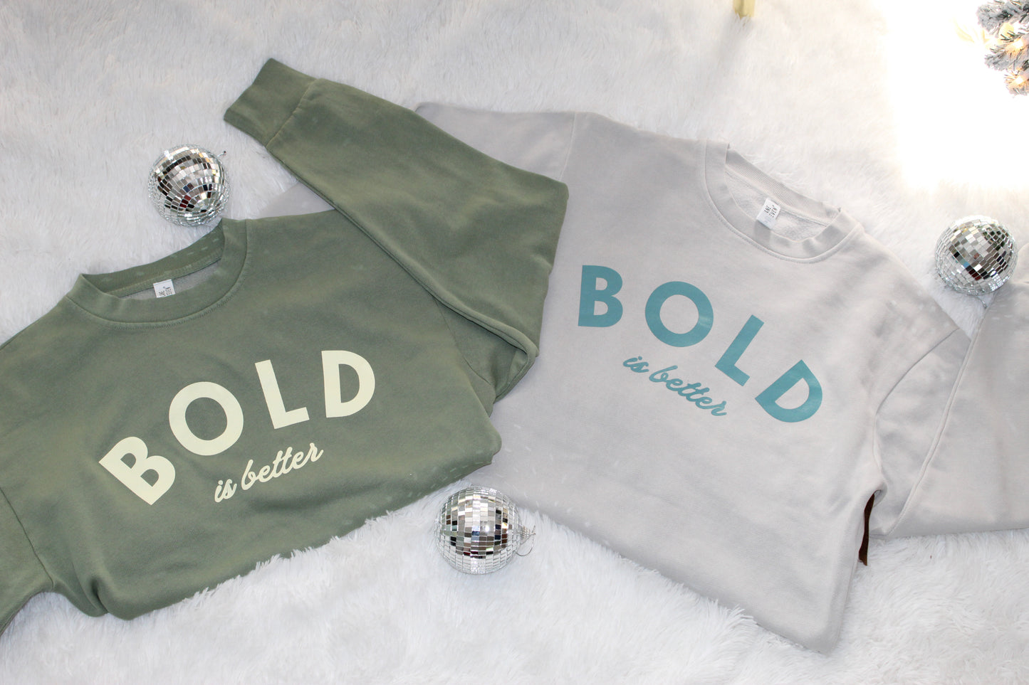 Bold is Better Crewneck Sweatshirt, Pigment Oil Green