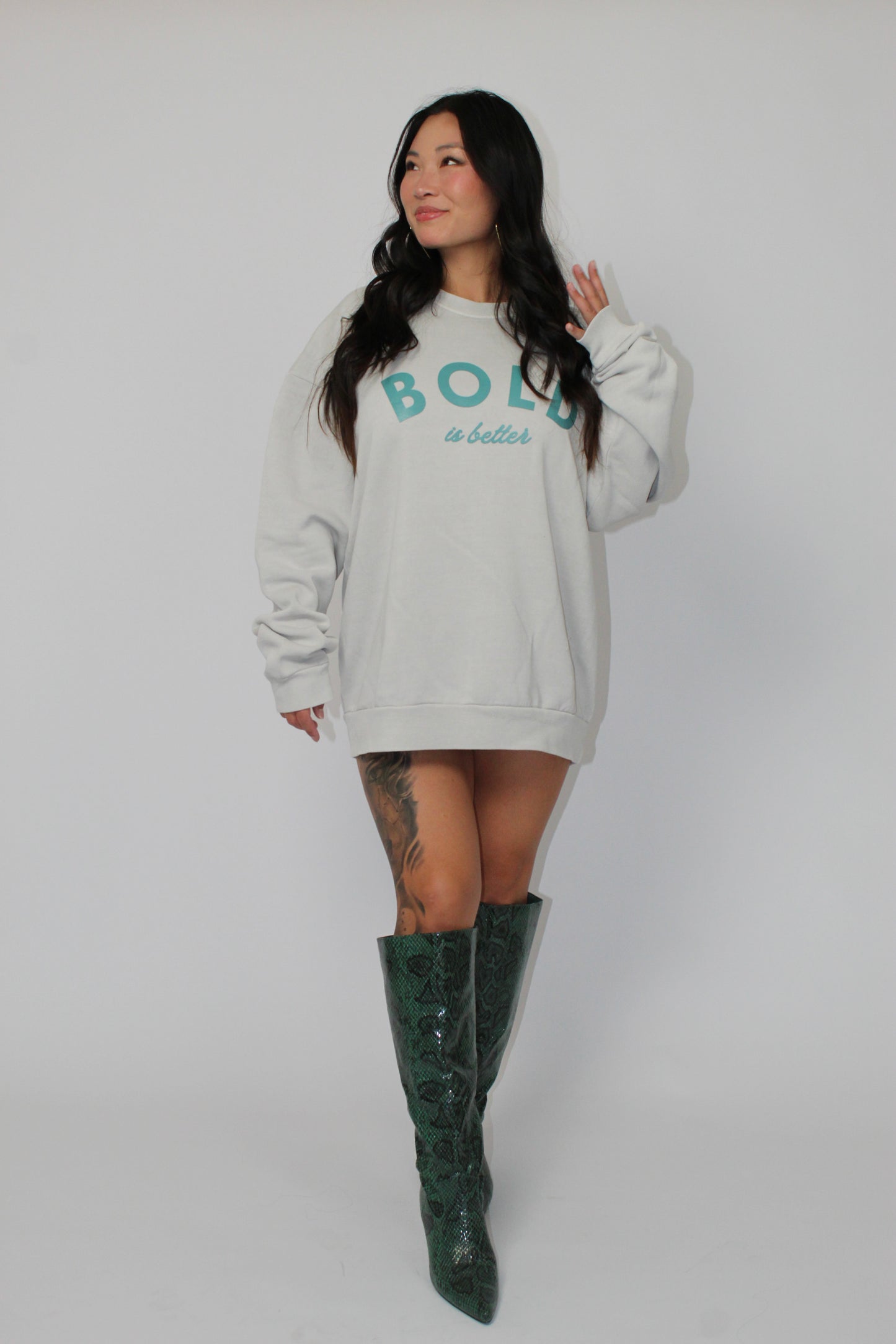 Bold is Better Crewneck Sweatshirt, Lunar Rock
