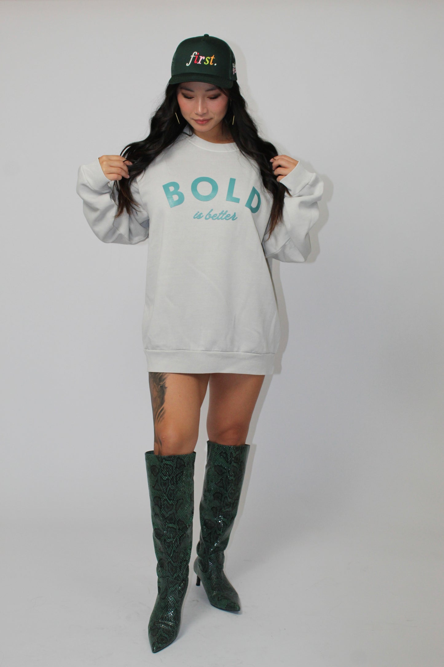 Bold is Better Crewneck Sweatshirt, Lunar Rock